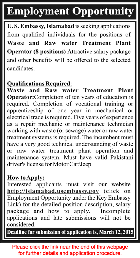 us-embassy-islamabad-jobs-2015-march-waste-and-raw-water-treatment